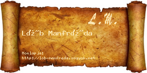 Löb Manfréda névjegykártya